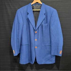 Cavelli Disegno Esclusivo Jacket Blazer 42R Wool Silk Blend Nautical Red Button